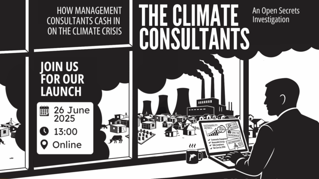 Climate Consultants Open Secrets investigation launch